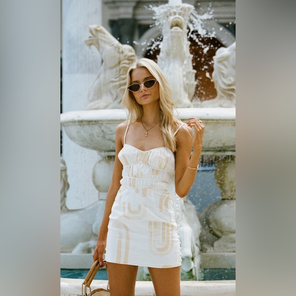 Sabo Pana Linen Blend Corset Mini Dress NWOT Size US 8
